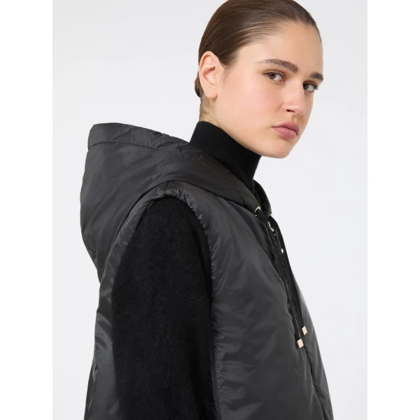 Max Mara Greengi Water-Repellent Canvas Gilet in Black | Vests | Coveti
