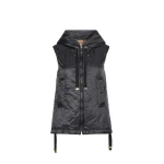 Max Mara Greengo Padded Water-Repellent Hooded Gilet in Black | Vests | Coveti