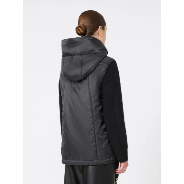 Max Mara Greengo Padded Water-Repellent Hooded Gilet in Black | Vests | Coveti