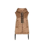Max Mara Greengo Padded Water-Repellent Hooded Gilet in Caramel | Vests | Coveti