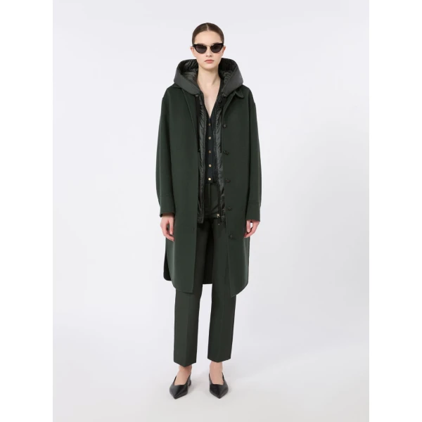 Max Mara Greengo Padded Water-Repellent Hooded Gilet in Dark Green | Vests | Coveti