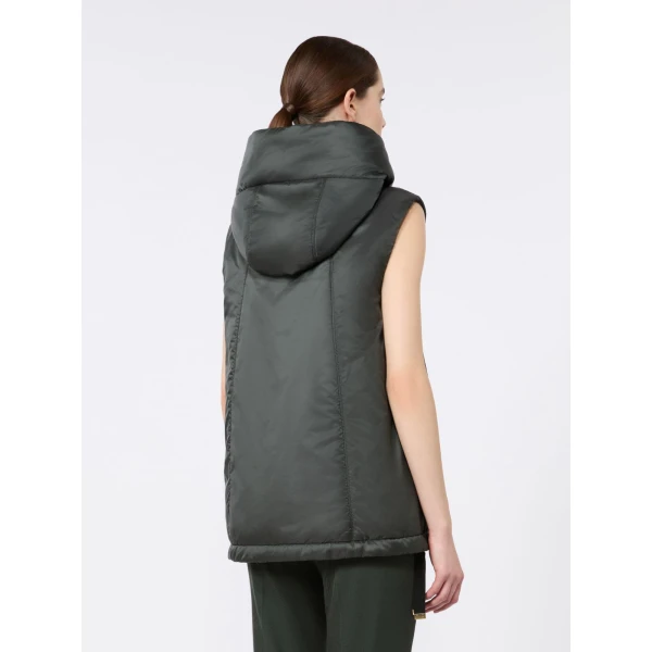 Max Mara Greengo Padded Water-Repellent Hooded Gilet in Dark Green | Vests | Coveti