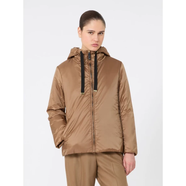 Max Mara Greenh Padded Water-Repellent Hooded Jacket in Caramel | Jackets | Coveti