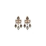 Max Mara Guglia Crystal Chandelier Earrings in Light Grey | Earrings | Coveti