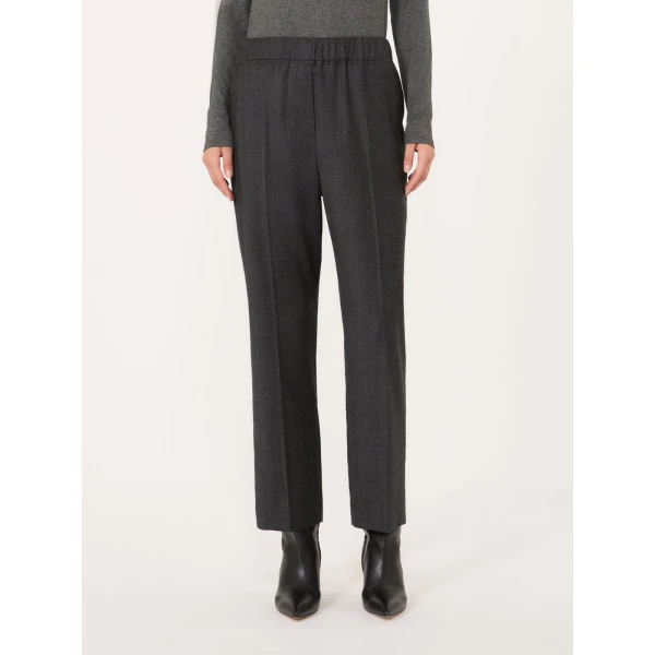 Max Mara Hateley Stretch Wool Flannel Trousers in Dark Grey | Tailored pants | Coveti