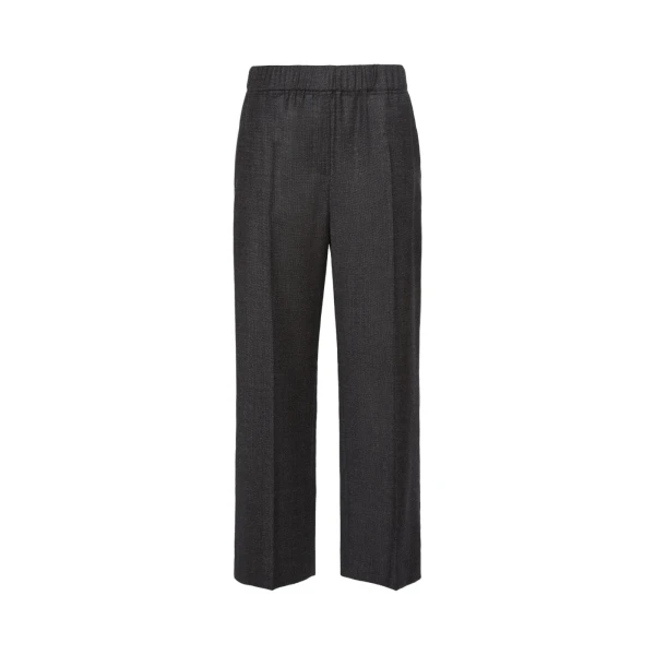 Max Mara Hateley Stretch Wool Flannel Trousers in Dark Grey | Tailored pants | Coveti