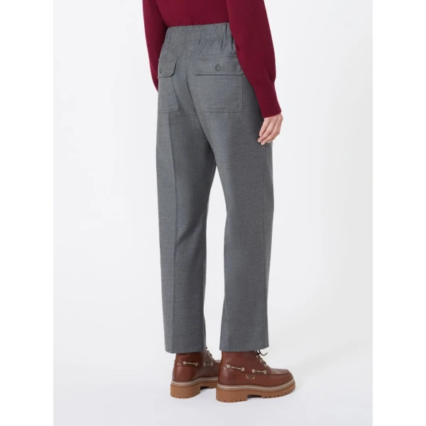 Max Mara Hateley Stretch Wool Flannel Trousers in Medium Grey | Tailored pants | Coveti