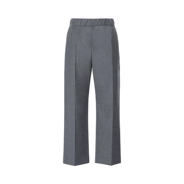 Hateley Stretch Wool Flannel Trousers in Medium Grey