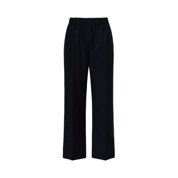 Hateley Stretch Wool Flannel Trousers in Navy