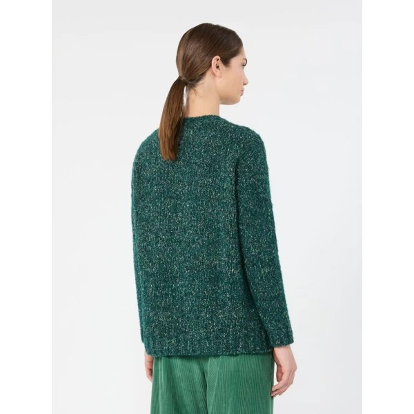Max Mara Hobby Alpaca, Cotton and Wool Jumper in Dark Green | Sweaters | Coveti