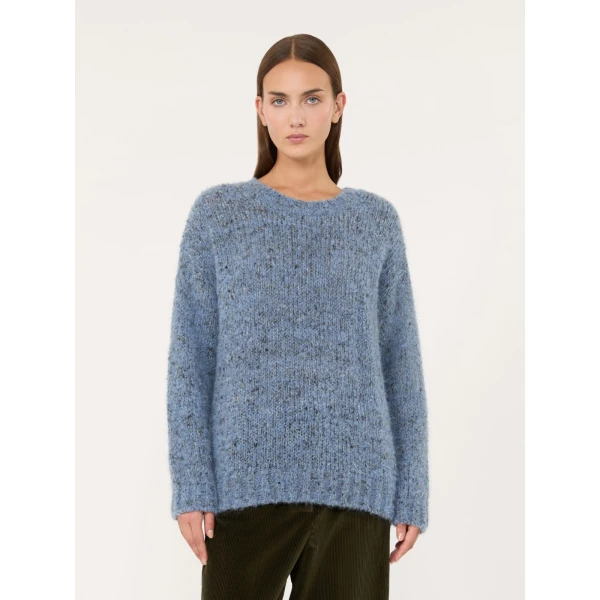 Max Mara Hobby Alpaca, Cotton and Wool Jumper in Light Blue | Sweaters | Coveti