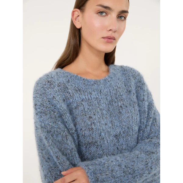 Max Mara Hobby Alpaca, Cotton and Wool Jumper in Light Blue | Sweaters | Coveti
