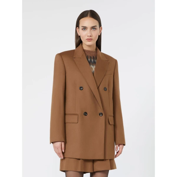 Max Mara Hobby Wool Broadcloth Blazer in Tobacco | Blazers | Coveti
