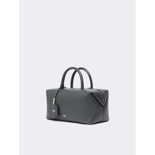 Max Mara Holdallm Medium Natural Leather Bowler Bag in Medium Grey | Totes & Top-Handle Bags | Coveti