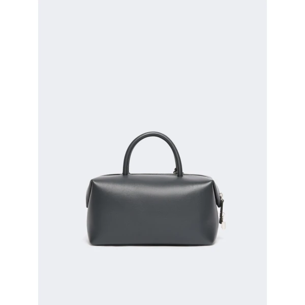 Max Mara Holdallm Medium Natural Leather Bowler Bag in Medium Grey | Totes & Top-Handle Bags | Coveti