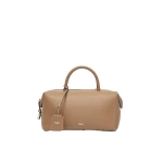 Max Mara Holdallm Medium Natural Leather Bowler Bag in Mud | Totes & Top-Handle Bags | Coveti