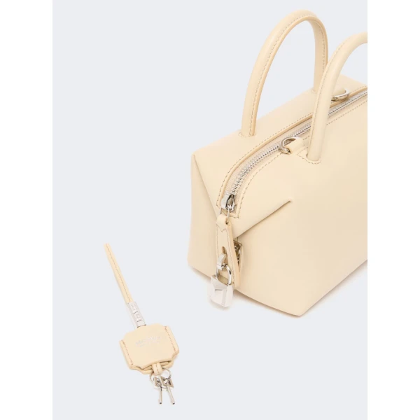 Max Mara Holdalls Small Natural Leather Bowler Bag in Beige | Totes & Top-Handle Bags | Coveti