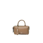 Max Mara Holdalls Small Natural Leather Bowler Bag in Mud | Totes & Top-Handle Bags | Coveti