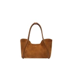 Max Mara Horizontal Suede Marine Bag in Amber Brown | Totes & Top-Handle Bags | Coveti