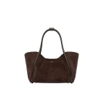Max Mara Horizontal Suede Marine Bag in Dark Brown | Totes & Top-Handle Bags | Coveti