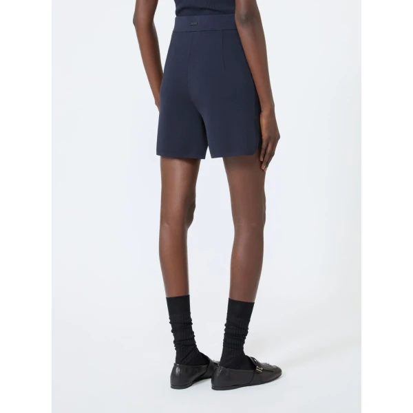 Max Mara Idoneo Crepe Yarn Shorts in Ultramarine | Shorts | Coveti
