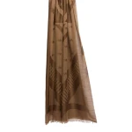 Max Mara Jacquard Wool and Modal Stole in Chocolate | Scarves | Coveti