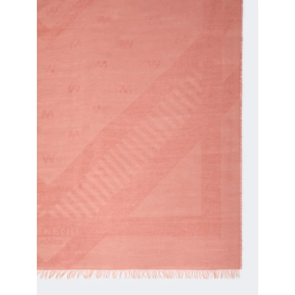 Max Mara Jacquard Wool and Modal Stole in Terra Cotta | Scarves | Coveti