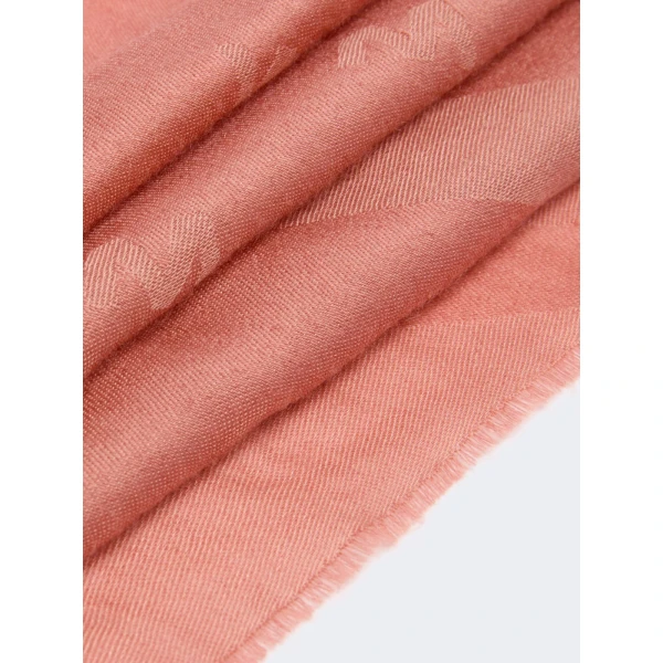 Max Mara Jacquard Wool and Modal Stole in Terra Cotta | Scarves | Coveti