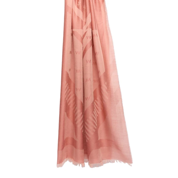 Jacquard Wool and Modal Stole in Terra Cotta