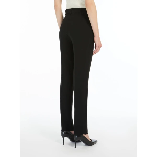 Max Mara Jerta Straight Cady Trousers in Black | Tailored pants | Coveti