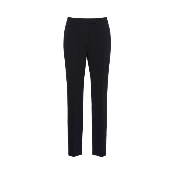 Max Mara Jerta Straight Cady Trousers in Navy | Women | Coveti