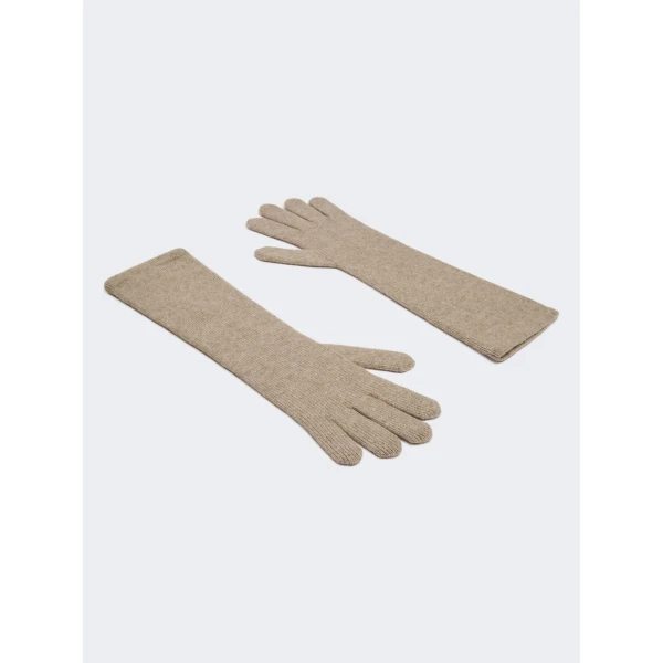Max Mara Jock Long Cashmere Gloves in Beige | Gloves | Coveti