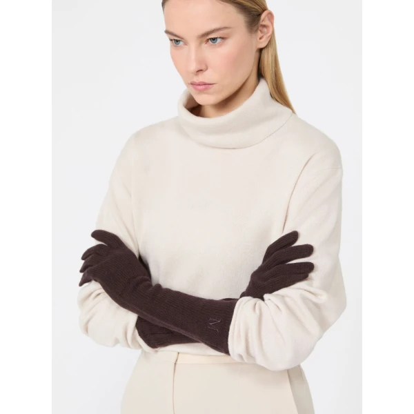 Max Mara Jock Long Cashmere Gloves in Brown | Gloves | Coveti