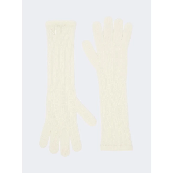 Max Mara Jock Long Cashmere Gloves in Ivory | Gloves | Coveti