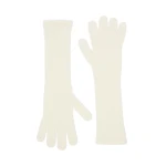 Max Mara Jock Long Cashmere Gloves in Ivory | Gloves | Coveti