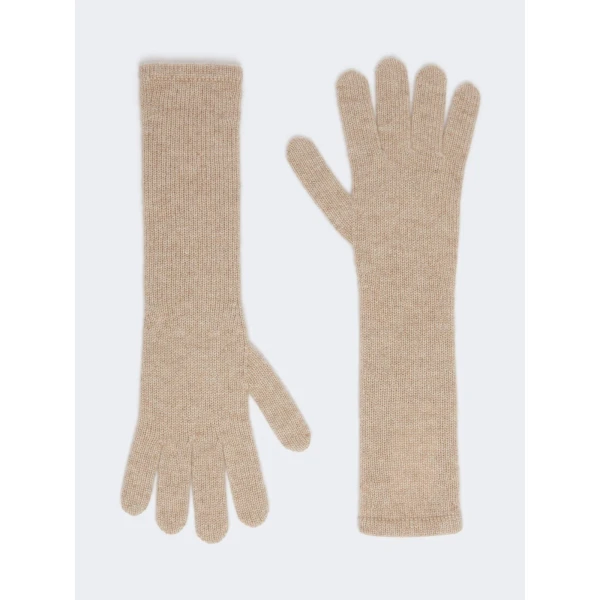 Max Mara Jock Long Cashmere Gloves in Make Up Lumiere | Gloves | Coveti