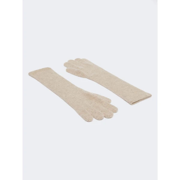 Max Mara Jock Long Cashmere Gloves in Make Up Lumiere | Gloves | Coveti