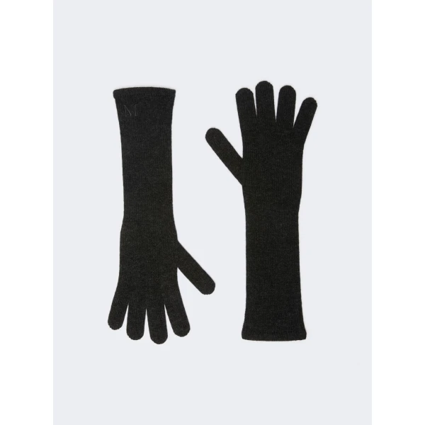 Max Mara Jock Long Cashmere Gloves in Medium Grey | Gloves | Coveti