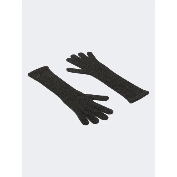 Max Mara Jock Long Cashmere Gloves in Medium Grey | Gloves | Coveti
