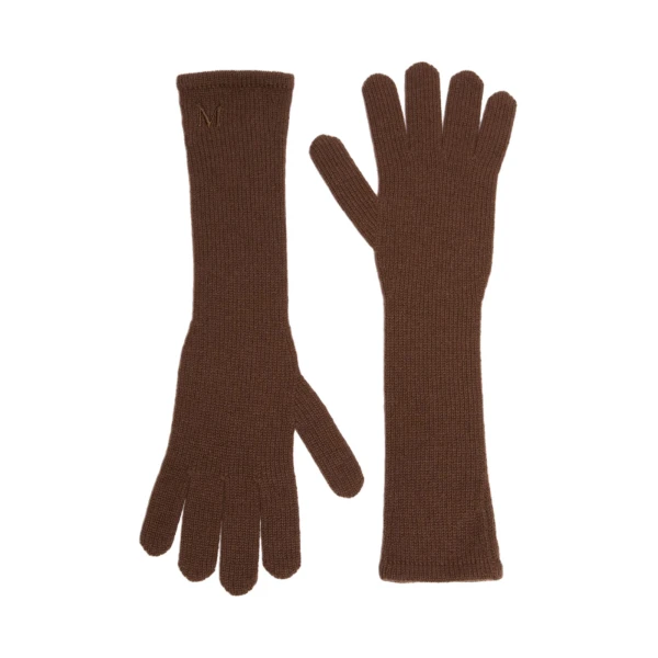 Max Mara Jock Long Cashmere Gloves in Rust | Gloves | Coveti