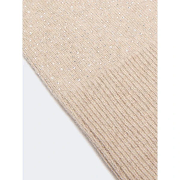 Max Mara Junior Cashmere Rhinestone Balaclava in Beige | Hats | Coveti