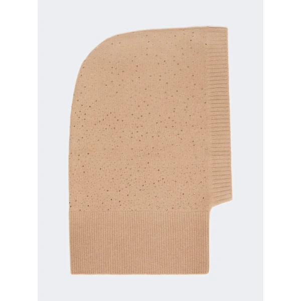 Max Mara Junior Cashmere Rhinestone Balaclava in Camel | Hats | Coveti