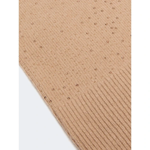 Max Mara Junior Cashmere Rhinestone Balaclava in Camel | Hats | Coveti