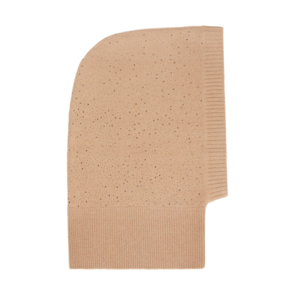 Max Mara Junior Cashmere Rhinestone Balaclava in Camel | Hats | Coveti