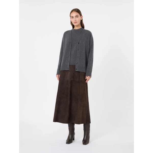 Max Mara Just Wool and Cashmere Short-Sleeve Sweater in Medium Grey | Sweaters | Coveti