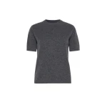 Max Mara Just Wool and Cashmere Short-Sleeve Sweater in Medium Grey | Sweaters | Coveti