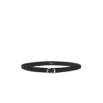 Max Mara Kaki Leather Belt with Rectangular Rings in Black | Belts | Coveti