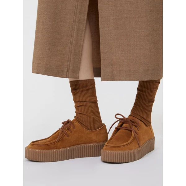 Max Mara Kapok Low Suede Ankle Boots in Tobacco | Boots | Coveti