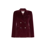 Max Mara Katanga Cotton Corduroy Double-Breasted Blazer in Bordeaux | Blazers | Coveti