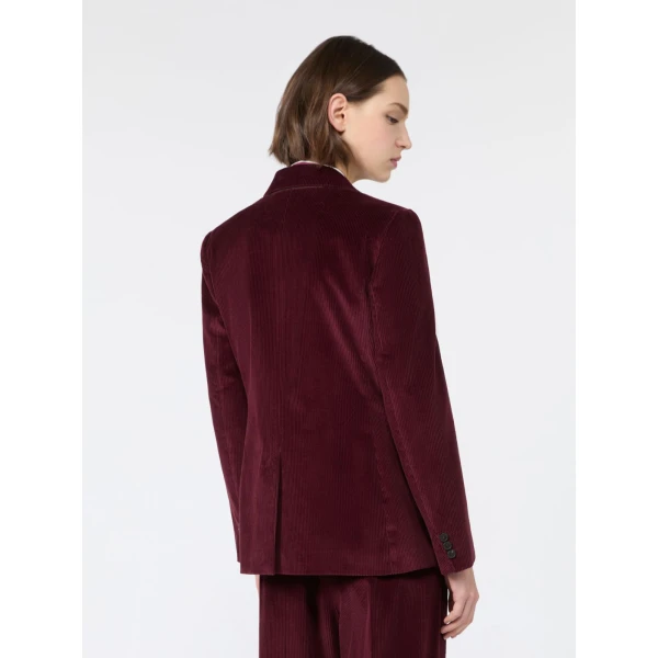 Max Mara Katanga Cotton Corduroy Double-Breasted Blazer in Bordeaux | Blazers | Coveti